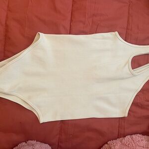 OYS Women’s One Shoulder Sleeveless cut out ribbed one piece